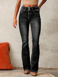 Damen Hochtaillierte Bootcut Jeans