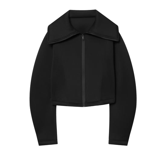 Damen Gekürzte strukturierte Jacke im Neopren‑Look mit weitem Schalkragen Shop Nory