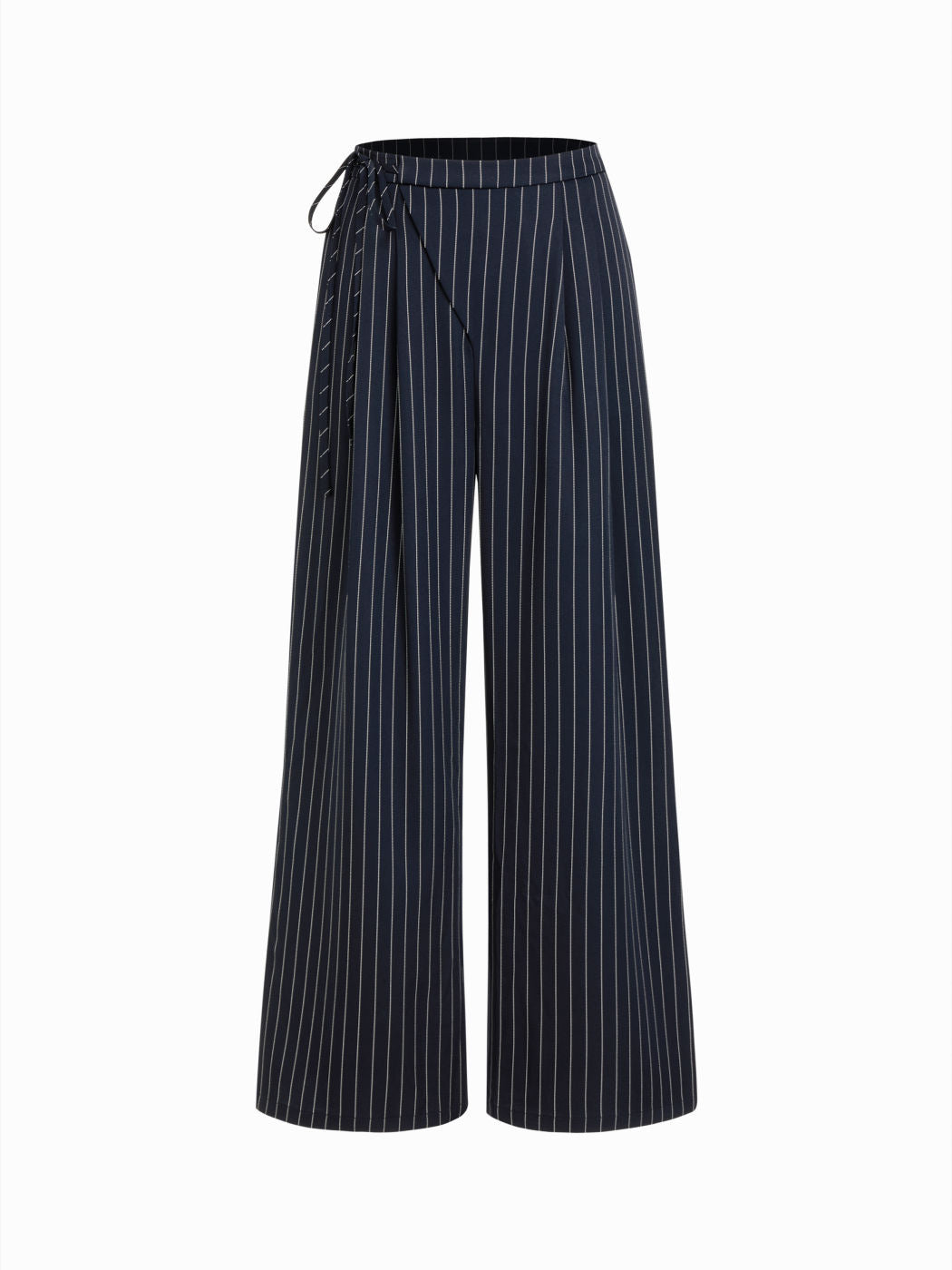 Damen Weite Nadelstreifen-Hose mit Wickel-Taille Shop Nory