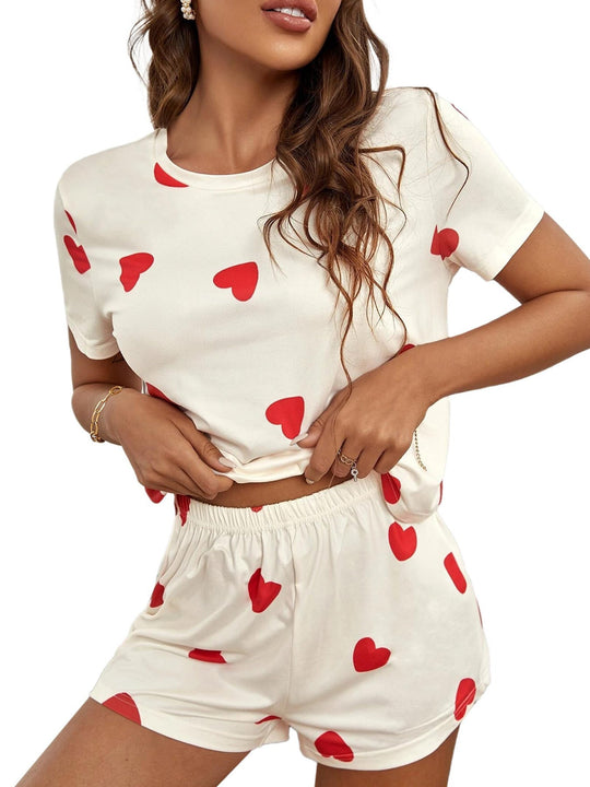 Damen Herzdruck Lounge-Set