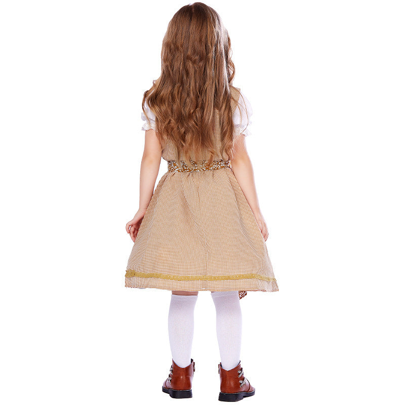 Damen nan traditionelles Trachtenkleid-Set mit geschnürtem Mieder, bestickter Puffbluse und abnehmbarer Schürze Shop Nory
