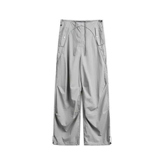Damen weite Cargo-Hose mit Kordelzugbund und verstellbaren Saum Shop Nory