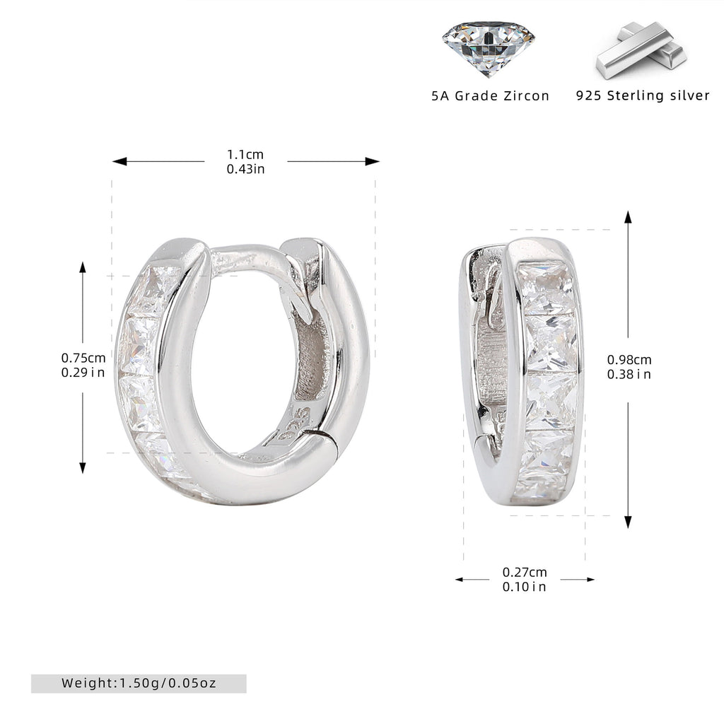 Damen Ohrcreolen mit funkelnden Zirkon-Akzenten aus hochwertigem 925 Sterling Silber Shop Nory