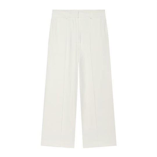 Damen Hochtaillierte weite Culotte-Hose mit Bügelfalte und Bundfalten Shop Nory