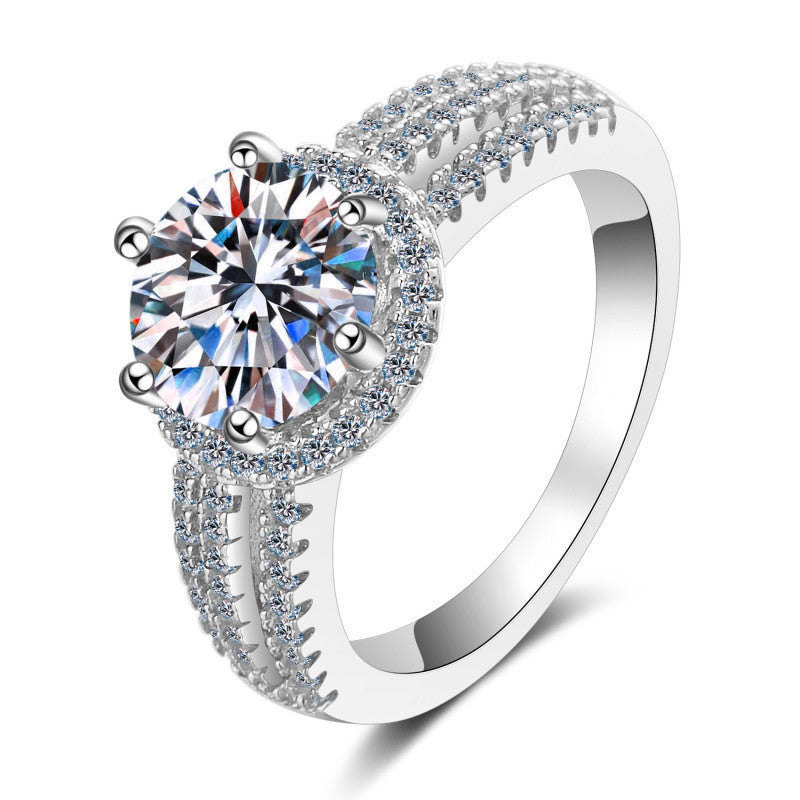 Damen luxuriöser Solitärring mit funkelndem Zirkonia Shop Nory