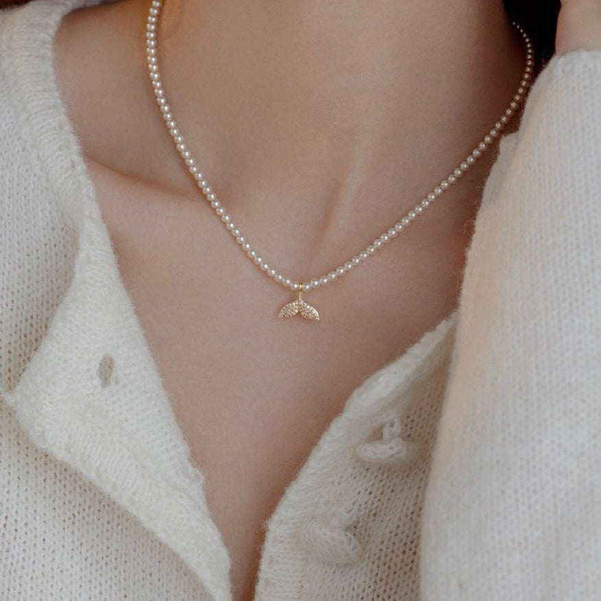Damen Halskette mit Perlendesign und stilvollem Anhänger Shop Nory