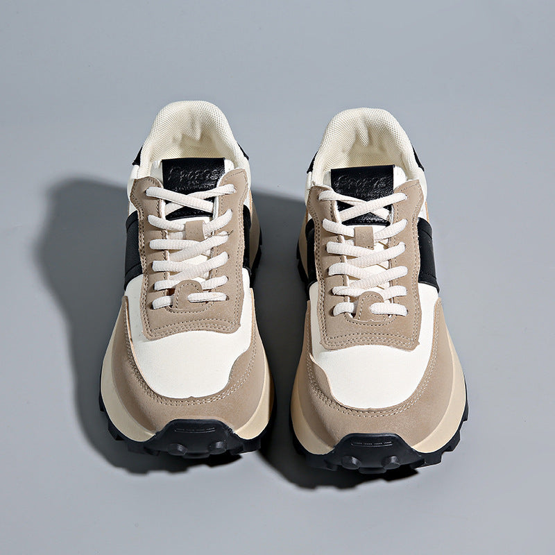 Damen Plateau-Casual-Sneaker mit profiliertem Gum-Profil und Velours-Overlays Shopy Nory