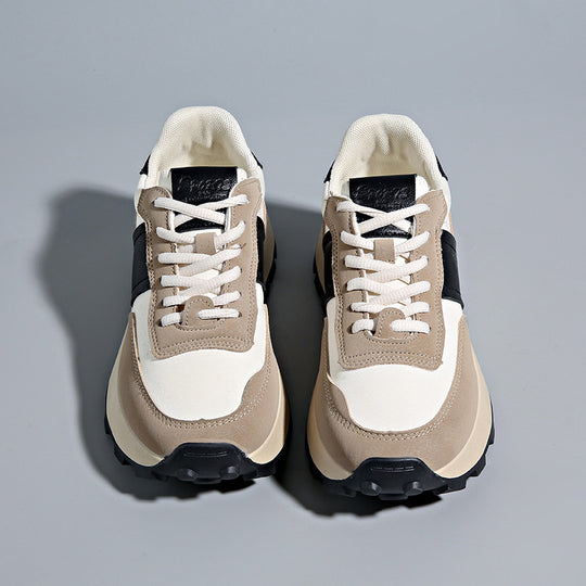 Damen Plateau-Casual-Sneaker mit profiliertem Gum-Profil und Velours-Overlays Shopy Nory
