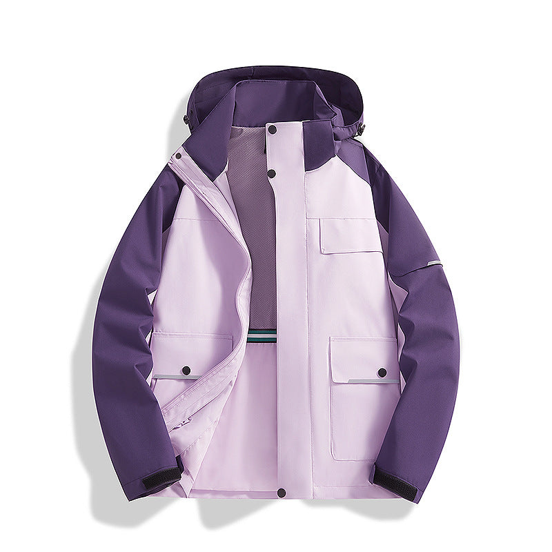Herren dreilagige Trekkingjacke mit verschweißten Nähten, Kapuze und Multifunktionstaschen Shop Nory