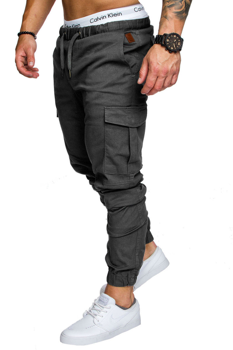 Herren Tapered Cargo-Jogger mit elastischem Bund, Kordelzug und Beuteltaschen Shop Nory