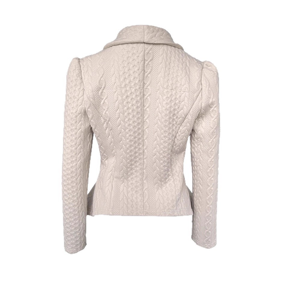 Damen Taillierter Strickblazer mit Schalkragen und Zopfstrickstruktur Shop Nory