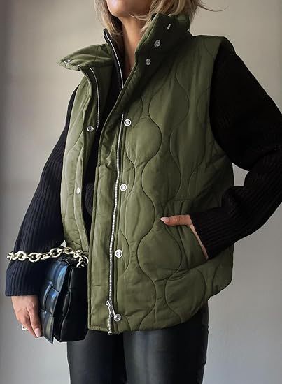 Damen Funktionale Steppweste mit hohem Stehkragen, Reißverschluss und Seitentaschen Shop Nory