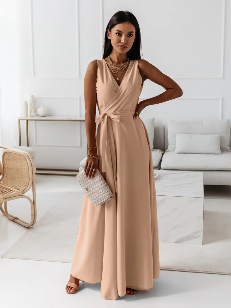 Damen V-Ausschnitt Kleid