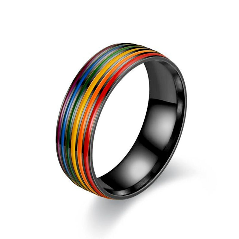 Damen Ring mit buntem Streifenmuster Shop Nory