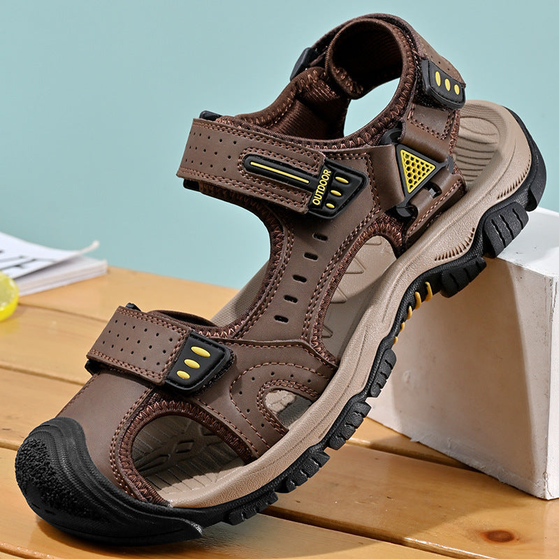 Herren Atmungsaktive Outdoor-Sandalen mit verstellbarem Klettverschluss