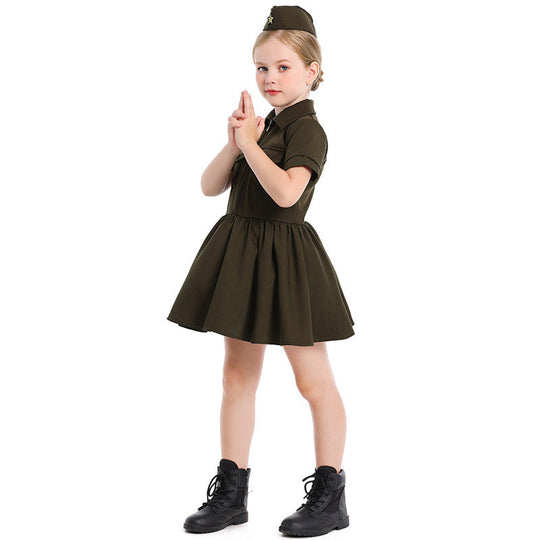 Mädchen Polizei-Kostümkleid mit Rock und Mütze Shop Nory
