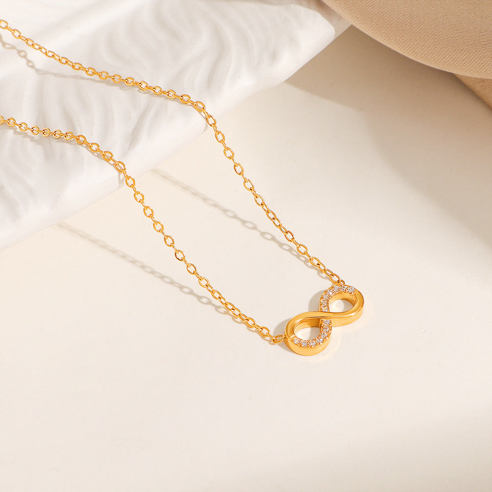 Frauen Sparkling Infinity Anhänger Halskette Shop Nory