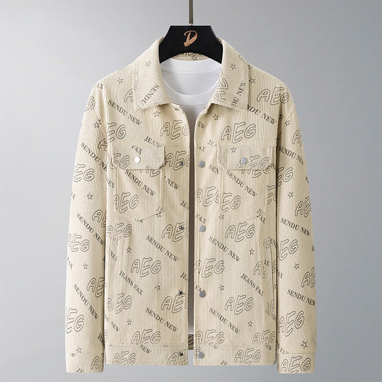 Herren Lässige Cordjacke mit praktischem Druck Shop Nory