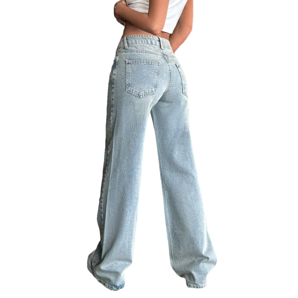 Damen Tief sitzende weite Schlagjeans aus Vintage-Denim Shop Nory