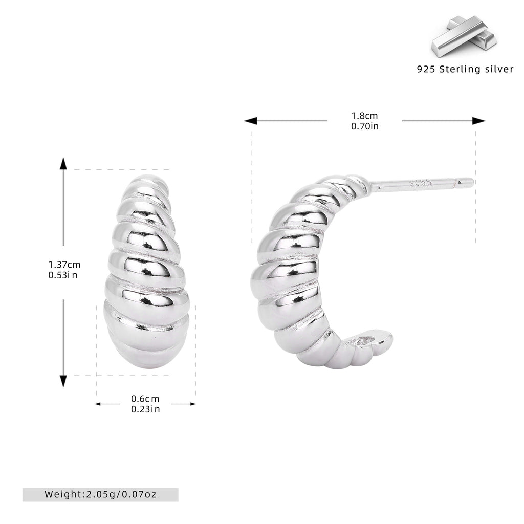 Damen Ohrhänger im modernen Muschel-Design aus hochwertigem 925 Sterling Silber Shop Nory