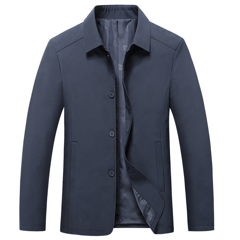 Herren elegantes leichtes City-Sakko im Blouson-Stil mit Hemdkragen und gefüttertem Innenfutter Shop Nory