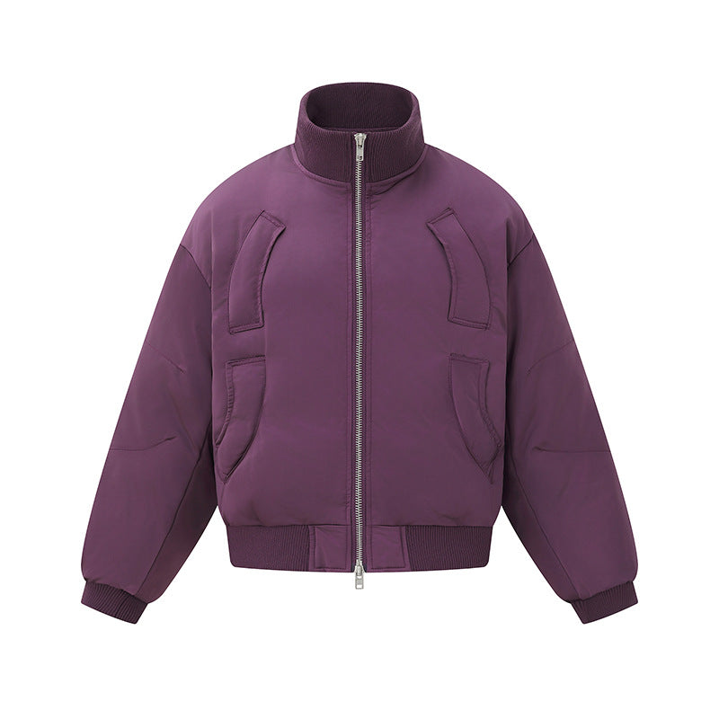 Damen Kurz geschnittene wattierte Blousonjacke im Boxy‑Schnitt mit hohem Rippenkragen und markanten Eingrifftaschen Shop Nory