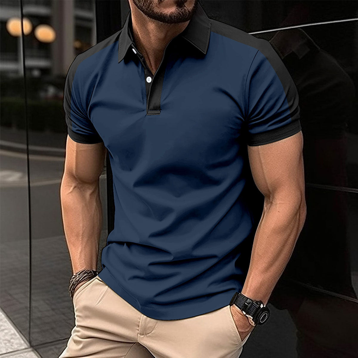 Großes Twill-Poloshirt