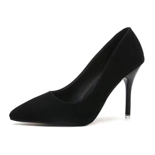 Damen Elegante spitz zulaufende Velours‑Optik Pumps mit schmalem Stiletto Shop Nory