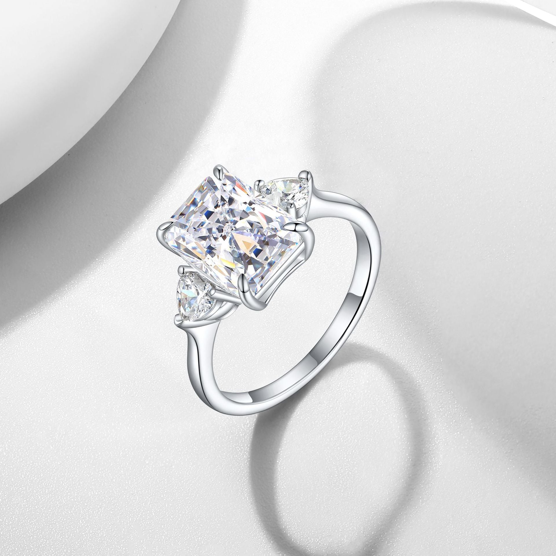 Damen Eleganter Zirkonring mit strahlendem Aquamarin-Shop Nory