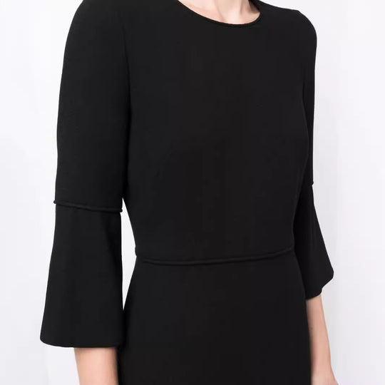 Damen Midikleid mit taillierter Silhouette und Trompetenärmeln Shop Nory