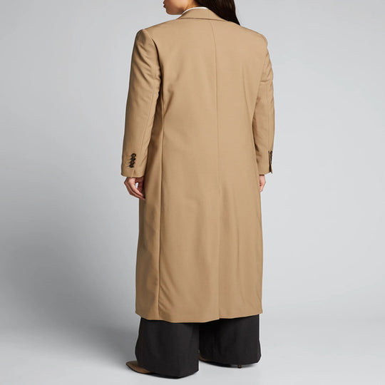 Damen Maxilanger Einreihiger Longcoat im minimalistischen Trenchstil mit weichem Fall Shop Nory