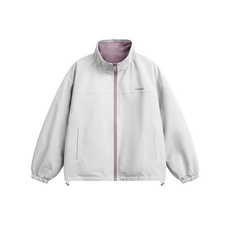 Unisex Leichte Softshelljacke mit wärmendem Fleeceinnenfutter, Stehkragen und Kordelzug Shop Nory