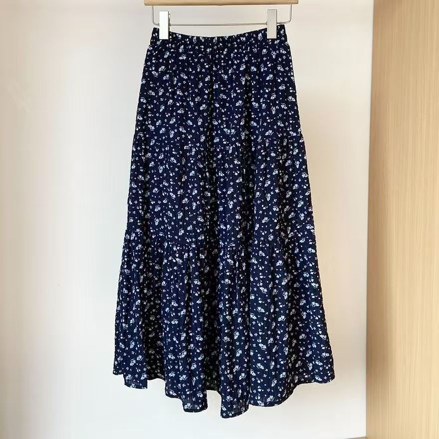 Damen Maxirock mit romantischem Blumenmuster und lässigem Design