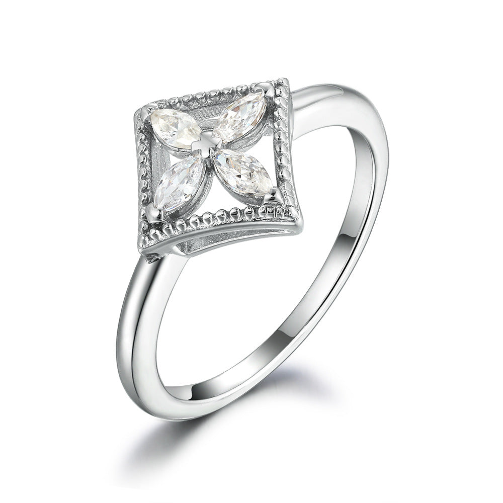 Damen Diamantring mit kunstvollem Design und funkelndem Zirkoniabesatz Shop Nory