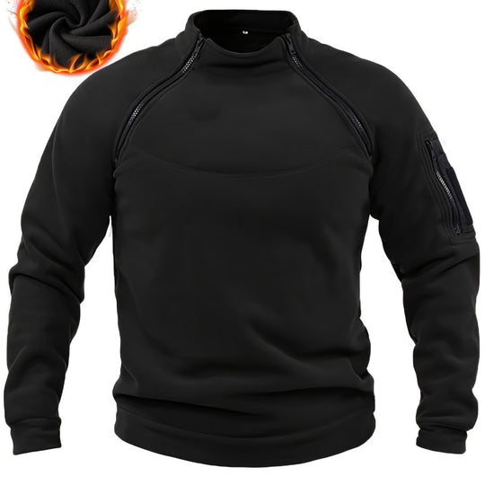 Herren Thermo-Fleecepullover mit Schulter-Reißverschlüssen & Ärmeltasche Shop Nory