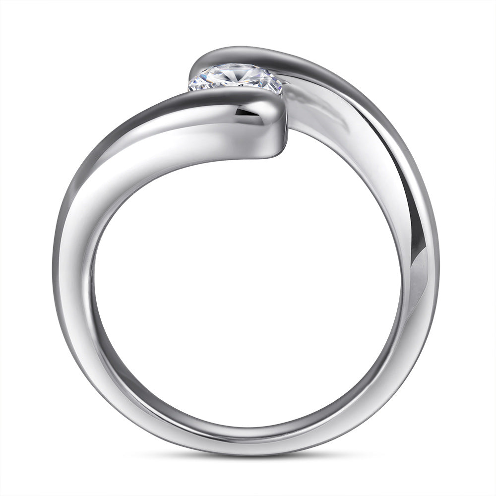 Damenring mit elegantem geschwungenem Design und strahlendem Zirkonia Shop Nory