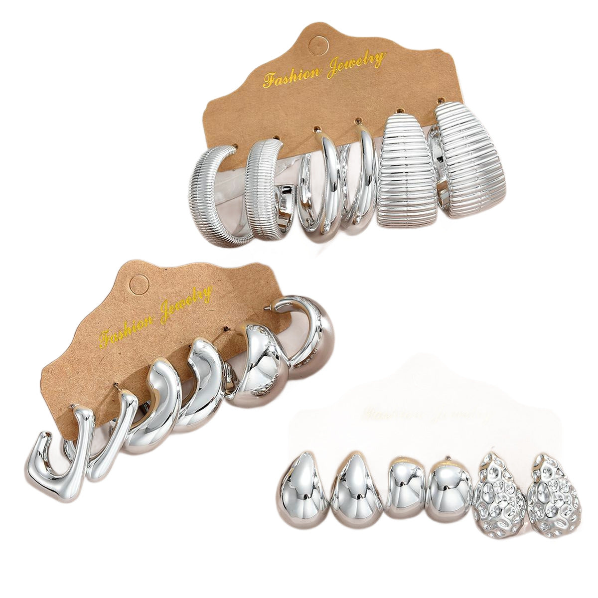 Damen Ohrstecker-Set mit einzigartigen, strukturierten Designs Shop Nory