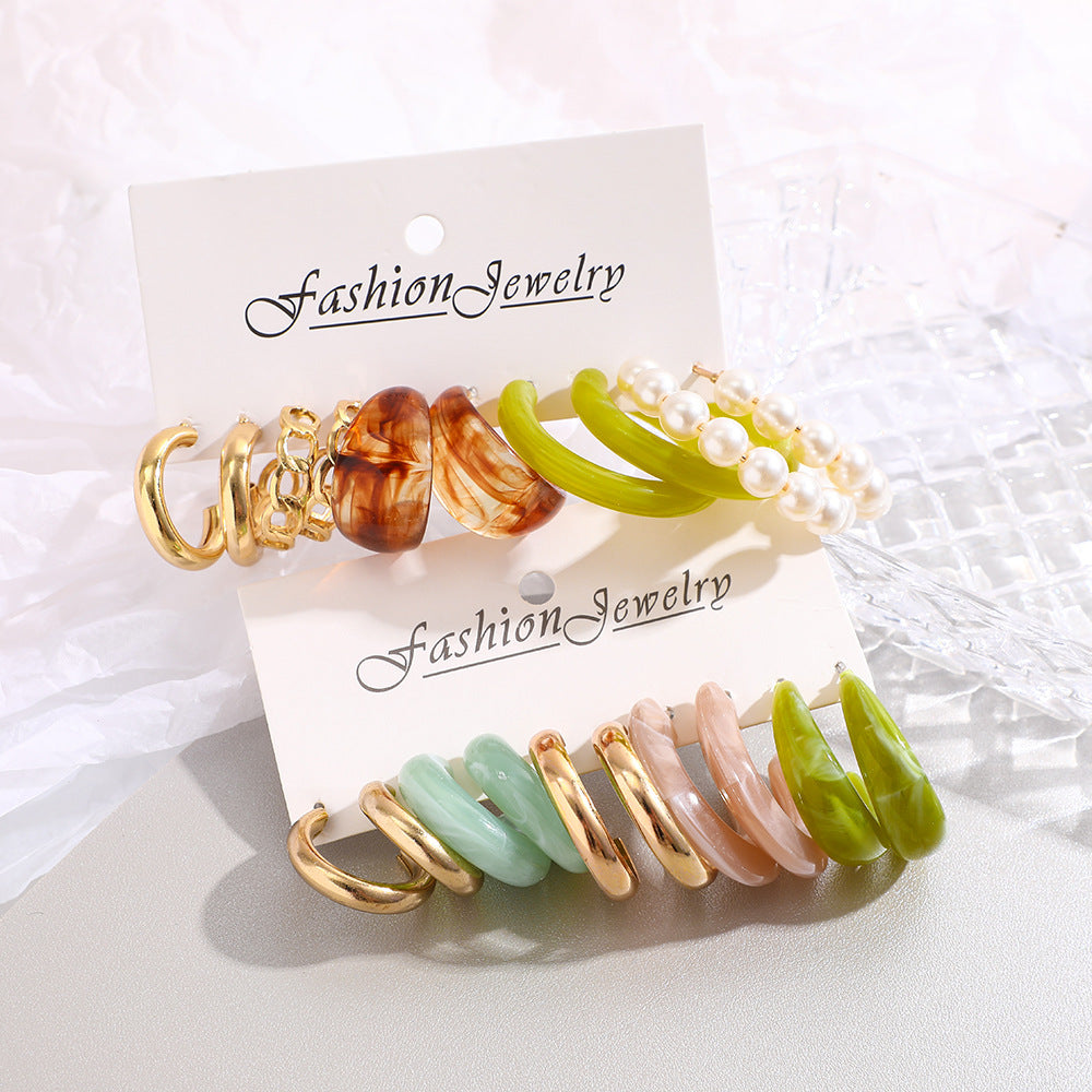 Damen Ohrstecker-Set mit bunten und variierenden Designs Shop Nory