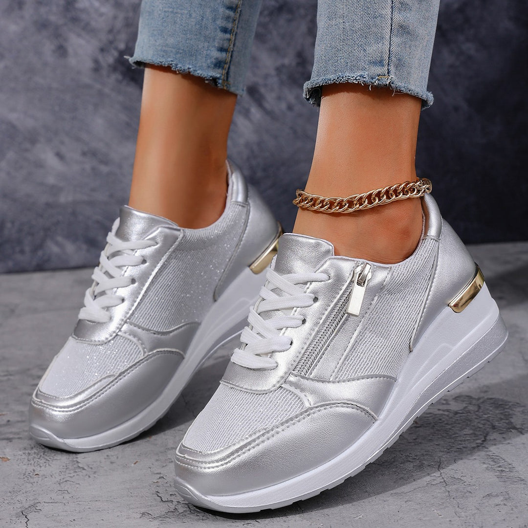 Damen Plateau-Sneaker mit Keilabsatz und Reißverschluss Shop Nory