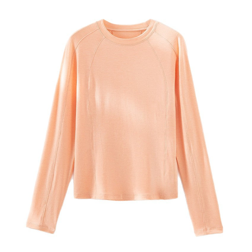 Damen Leichtes Longsleeve-Feinstrickshirt mit Raglanärmeln und Rundhalsausschnitt Shop Nory