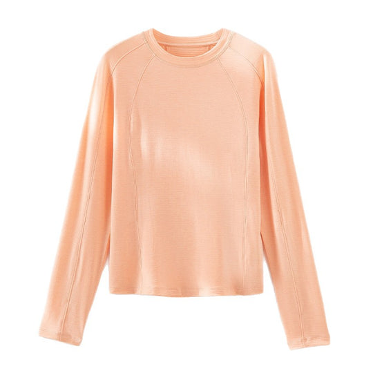 Damen Leichtes Longsleeve-Feinstrickshirt mit Raglanärmeln und Rundhalsausschnitt Shop Nory