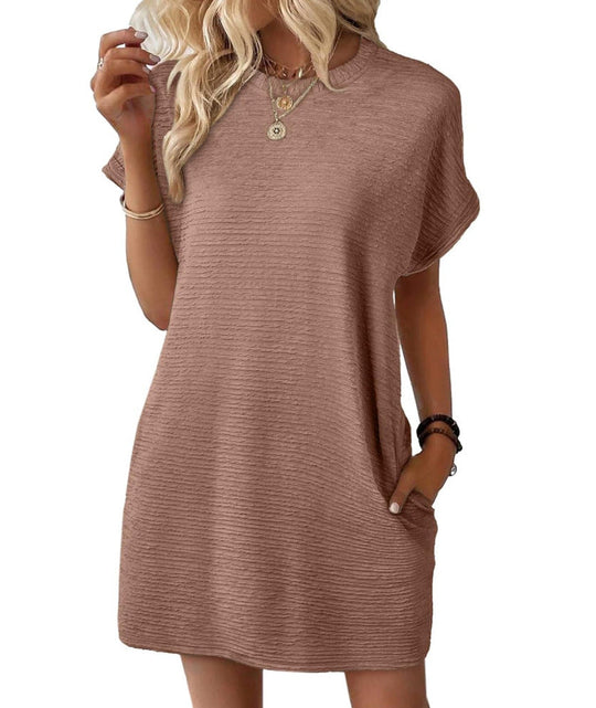 Damen Casual-Kleid mit lässigem Schnitt und praktischen Taschen