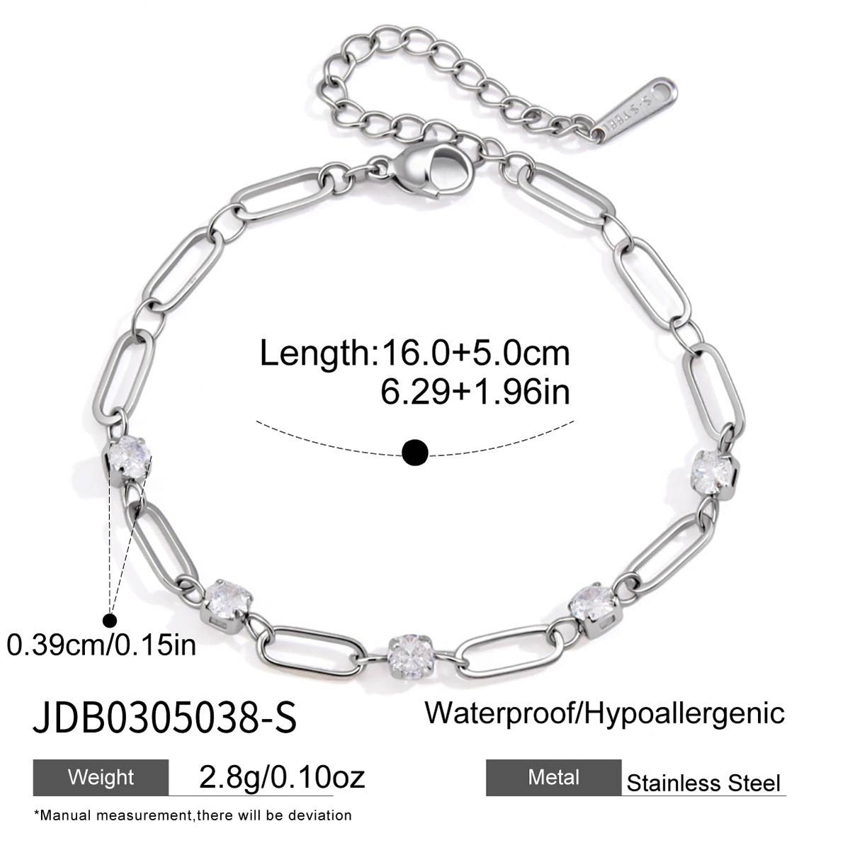 Damen Armband mit funkelnden Kristallen und hypoallergener Edelstahlverarbeitung Shop Nory