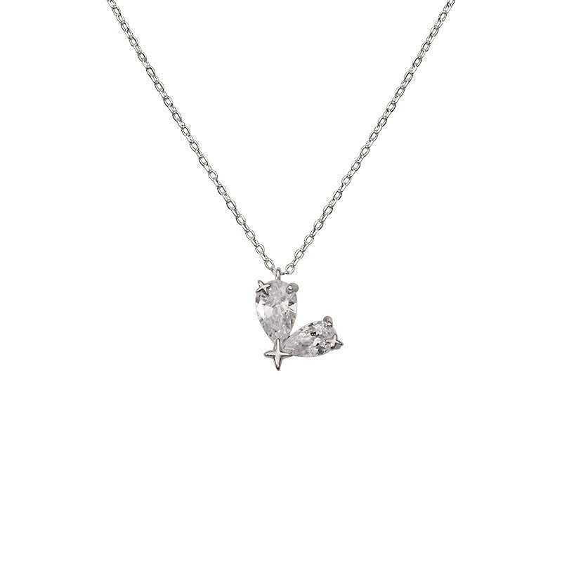 Damen zarte Halskette mit filigranem Schmetterlingsanhänger Shop Nory