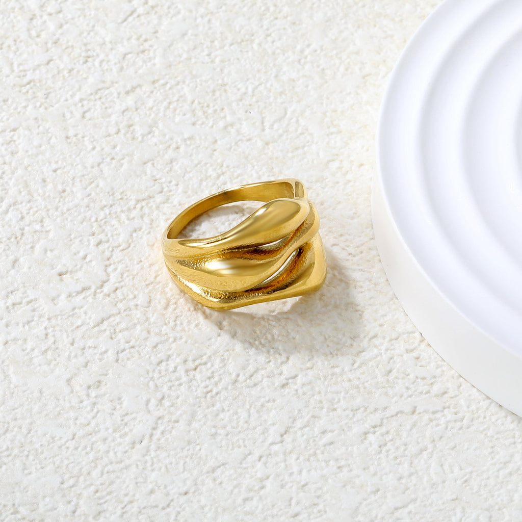 Damen Ring mit modernem, geschwungenem Design Shop Nory