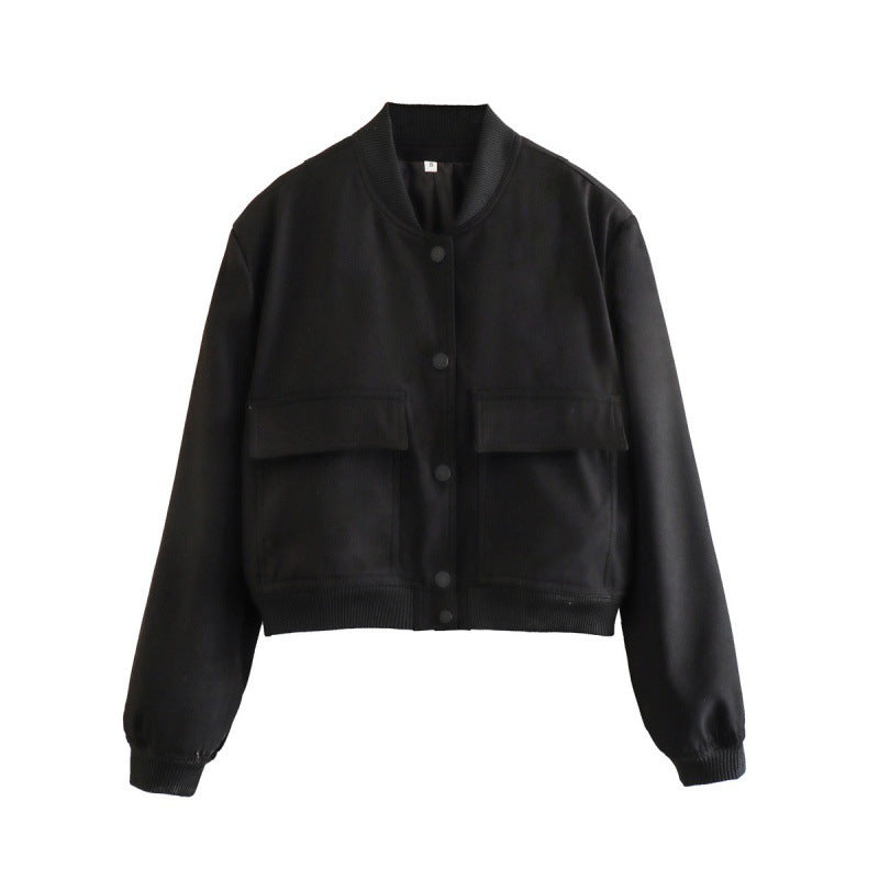 Damen Sportliche Kurzjacke mit Pattentaschen
