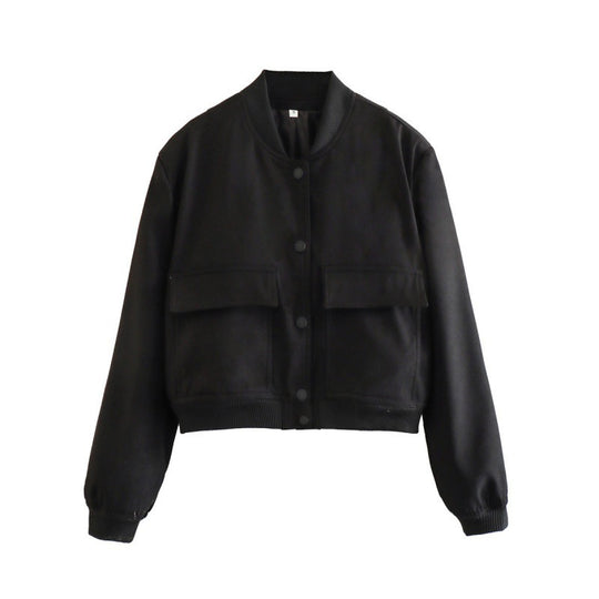 Damen Sportliche Kurzjacke mit Pattentaschen