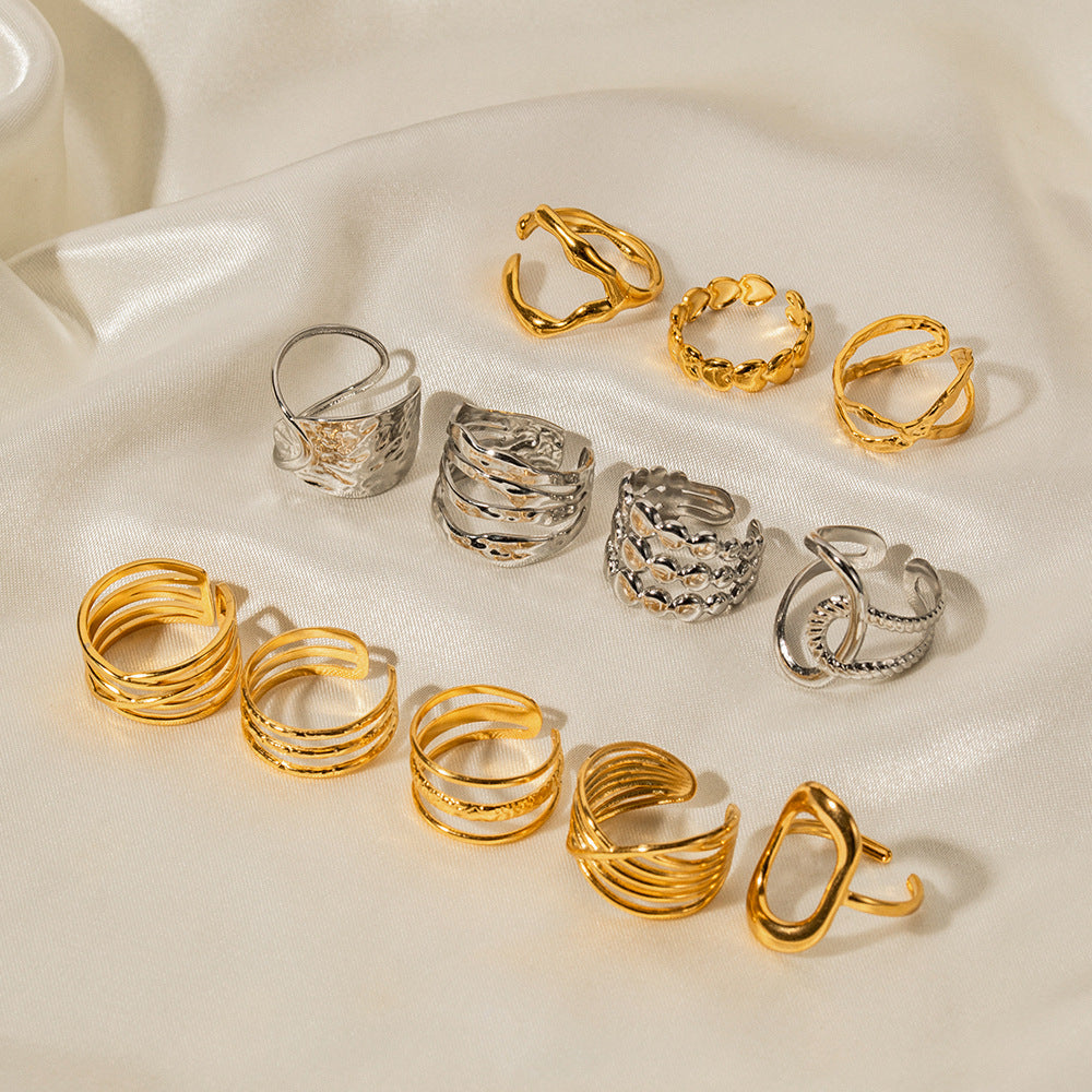 Damen Offener Ring mit modernem, floralem Design und hypoallergenen Eigenschaften Shop Nory