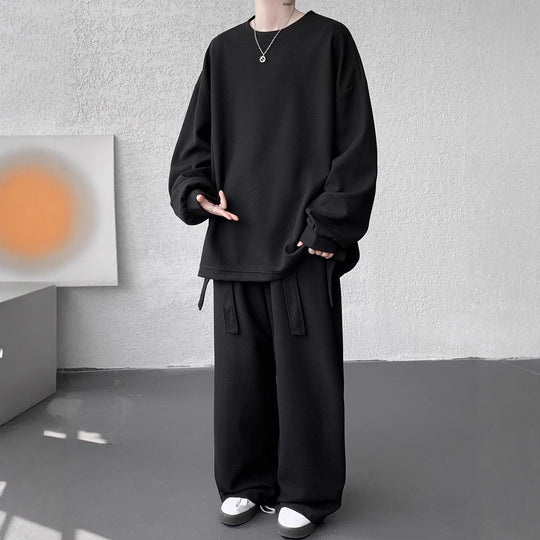 Unisex Lässiges Oversize Lounge-Set aus Waffelstrick mit Cargo-Bindungen Shop Nory