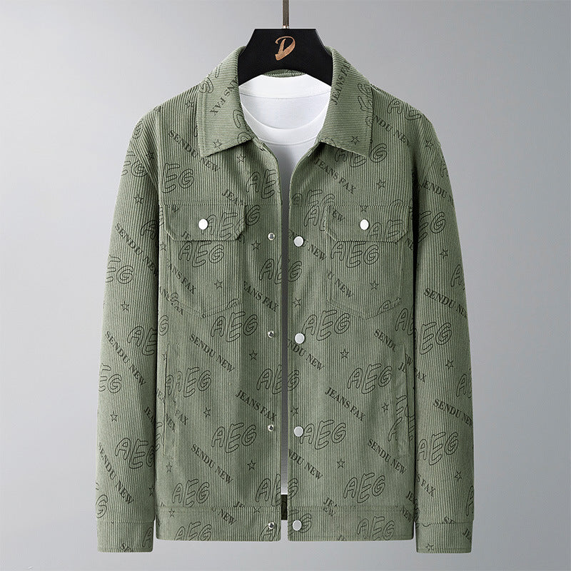 Herren Lässige Cordjacke mit praktischem Druck Shop Nory